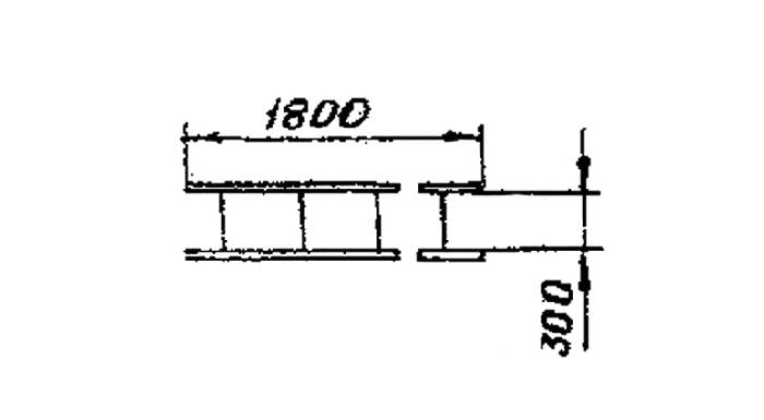 Звено кабельроста К10 - габаритная схема