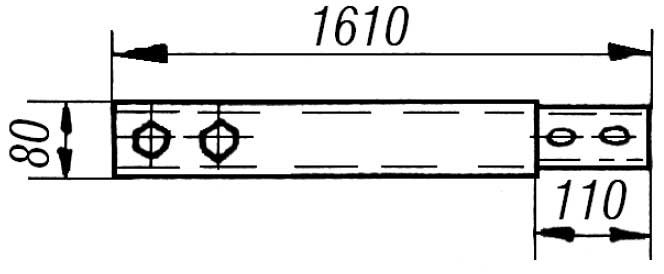 Распорка кабельростов Р7 - габаритная схема