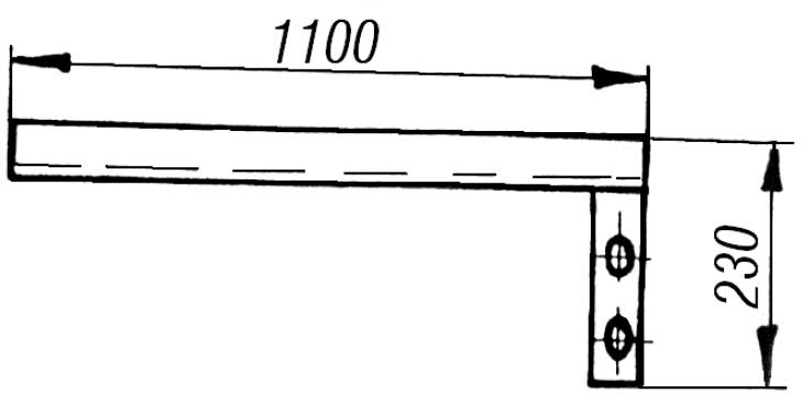 Распорка кабельростов Р16 - габаритная схема
