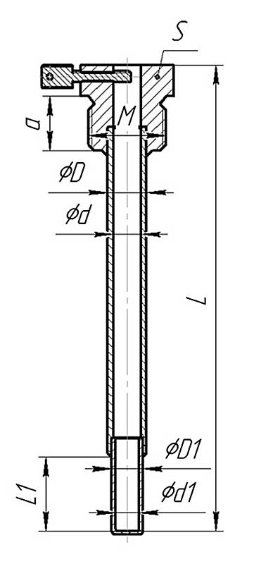 Схема гильзы защитной термометрической ГПП-ГЗ-002